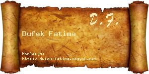 Dufek Fatima névjegykártya